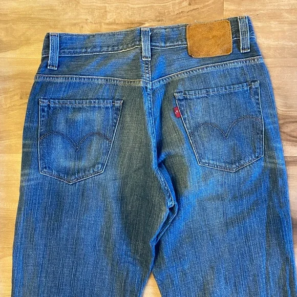 Seven 7 For All Mankind Blue Denim Bootcut Jeans Men's Size 31, Medium Dark Wash - Picture 4 of 5